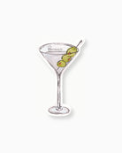 Ink Wash Olive Martini Place Card mockup