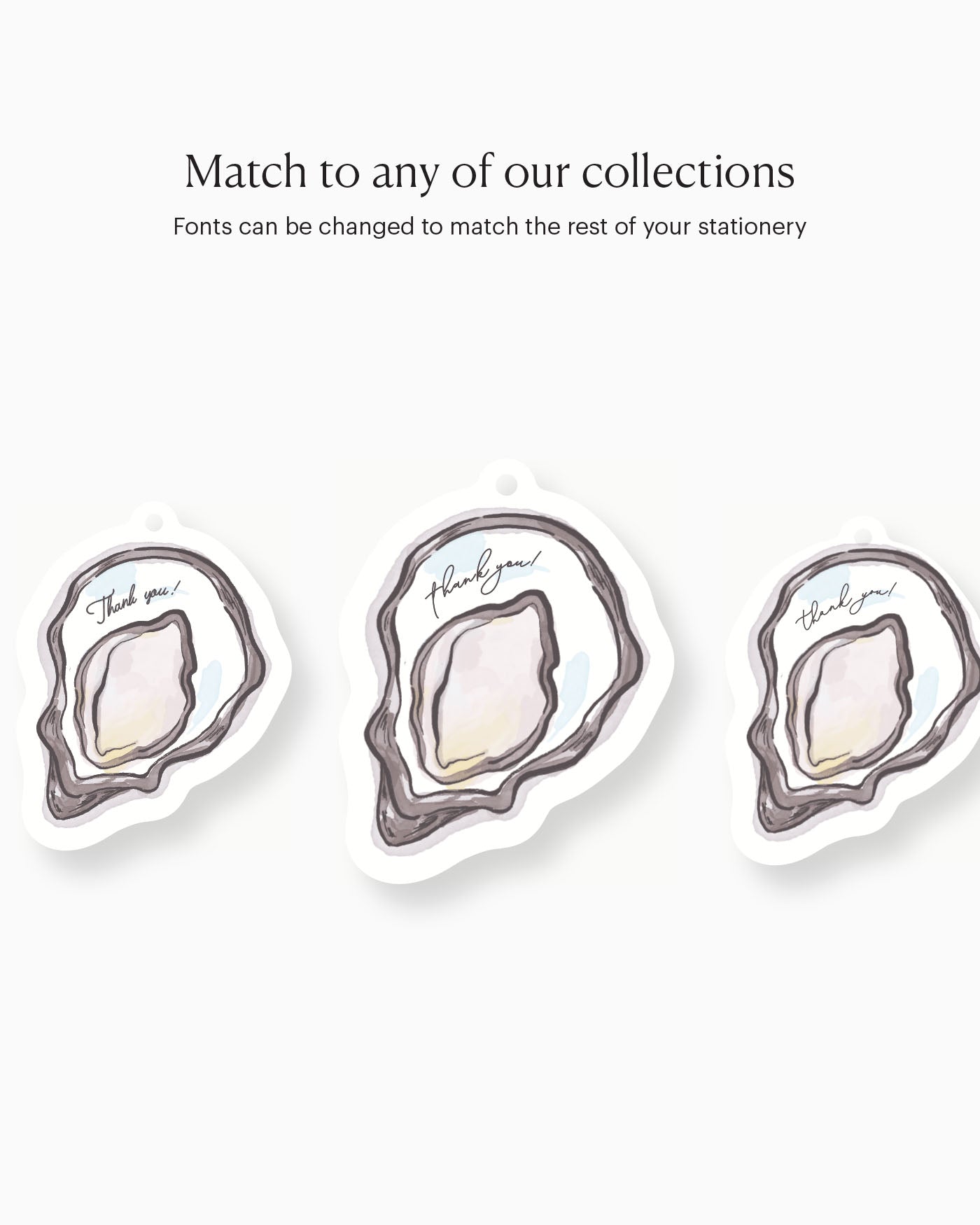 Ink Wash Oyster Favour Tag matching collection mockup