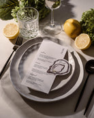 Ink Wash Oyster Place Card styled photograph