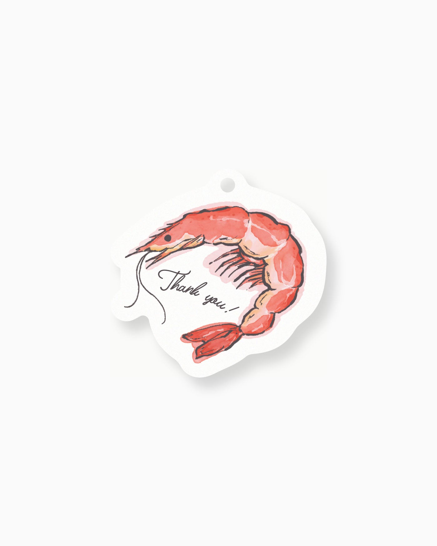 Ink Wash Prawn Favour Tag mockup