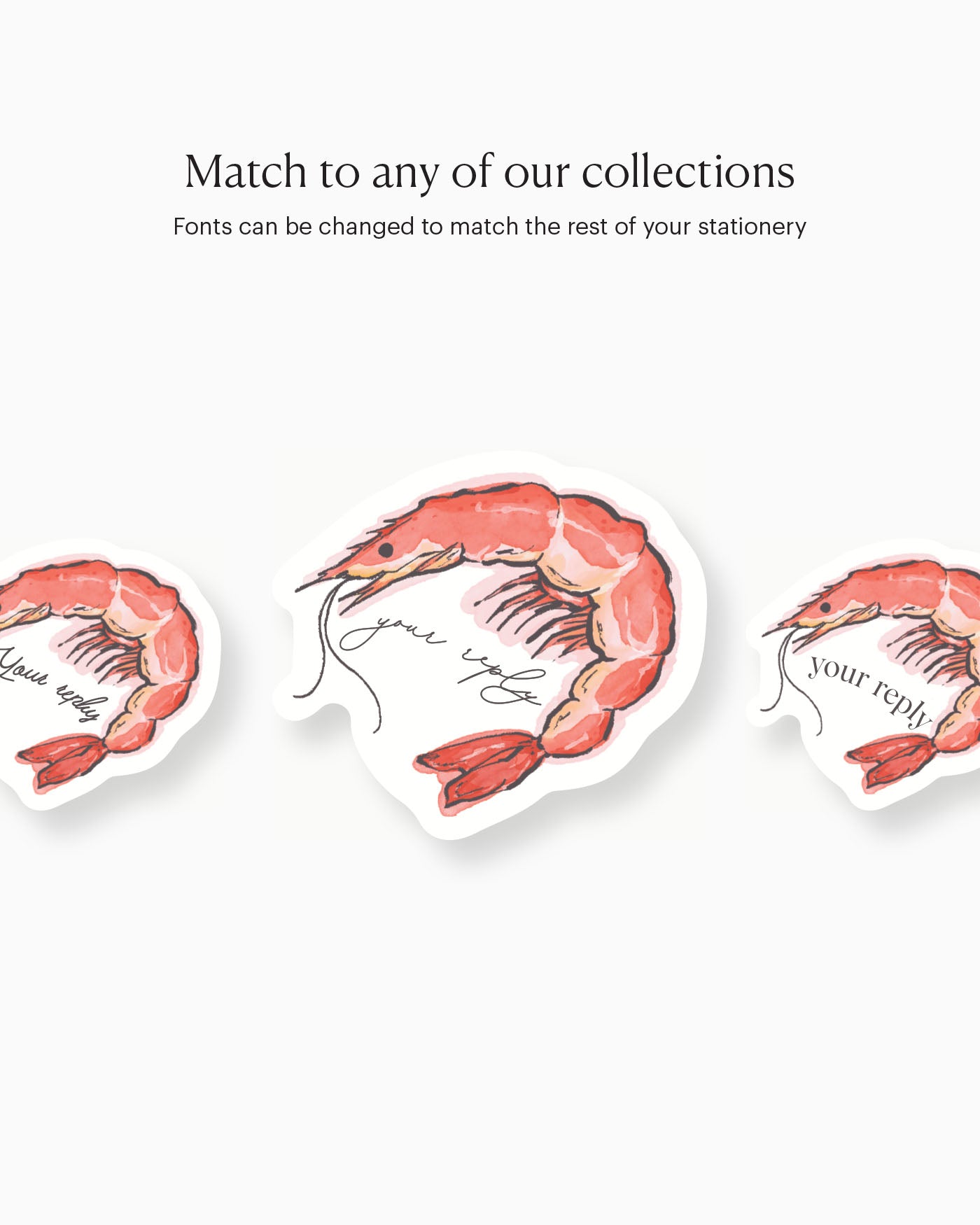 Ink Wash Prawn Insert Card matching collection mockup