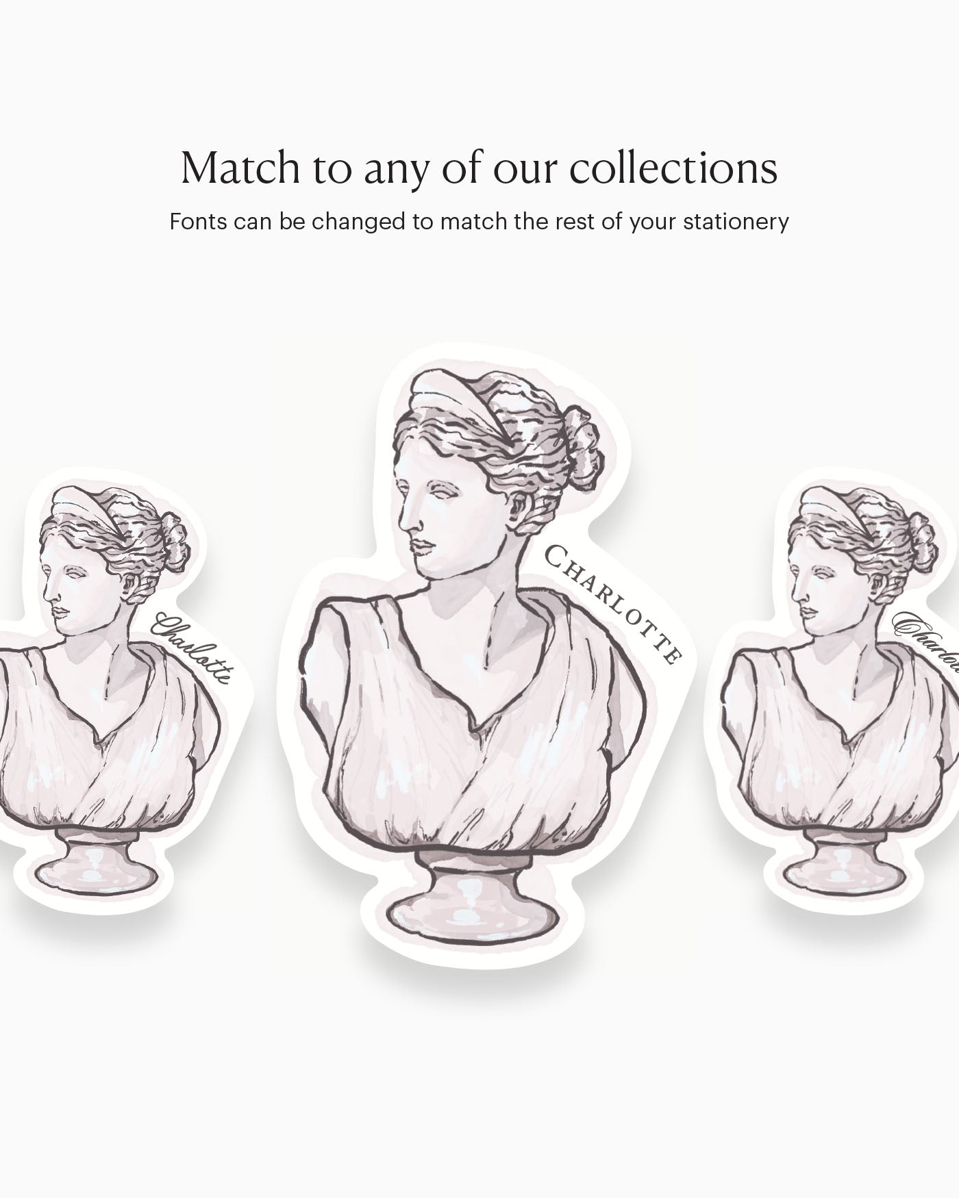 Ink Wash Statue Place Card matching collection mockup