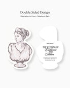 Ink Wash Statue Save the Date double-sided mockup