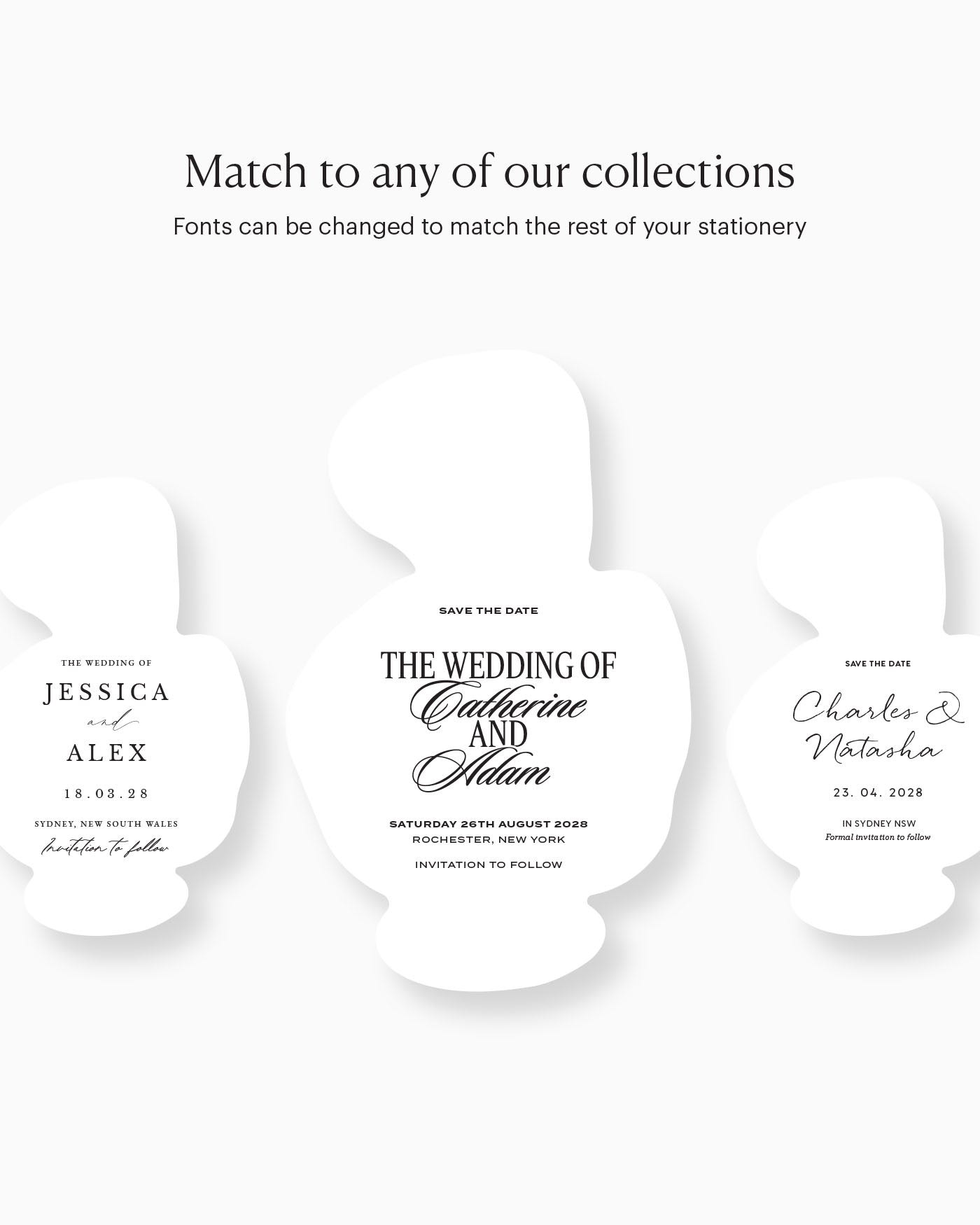 Ink Wash Statue Save the Date matching collection mockup