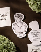 Ink Wash Statue Save the Date styled photograph