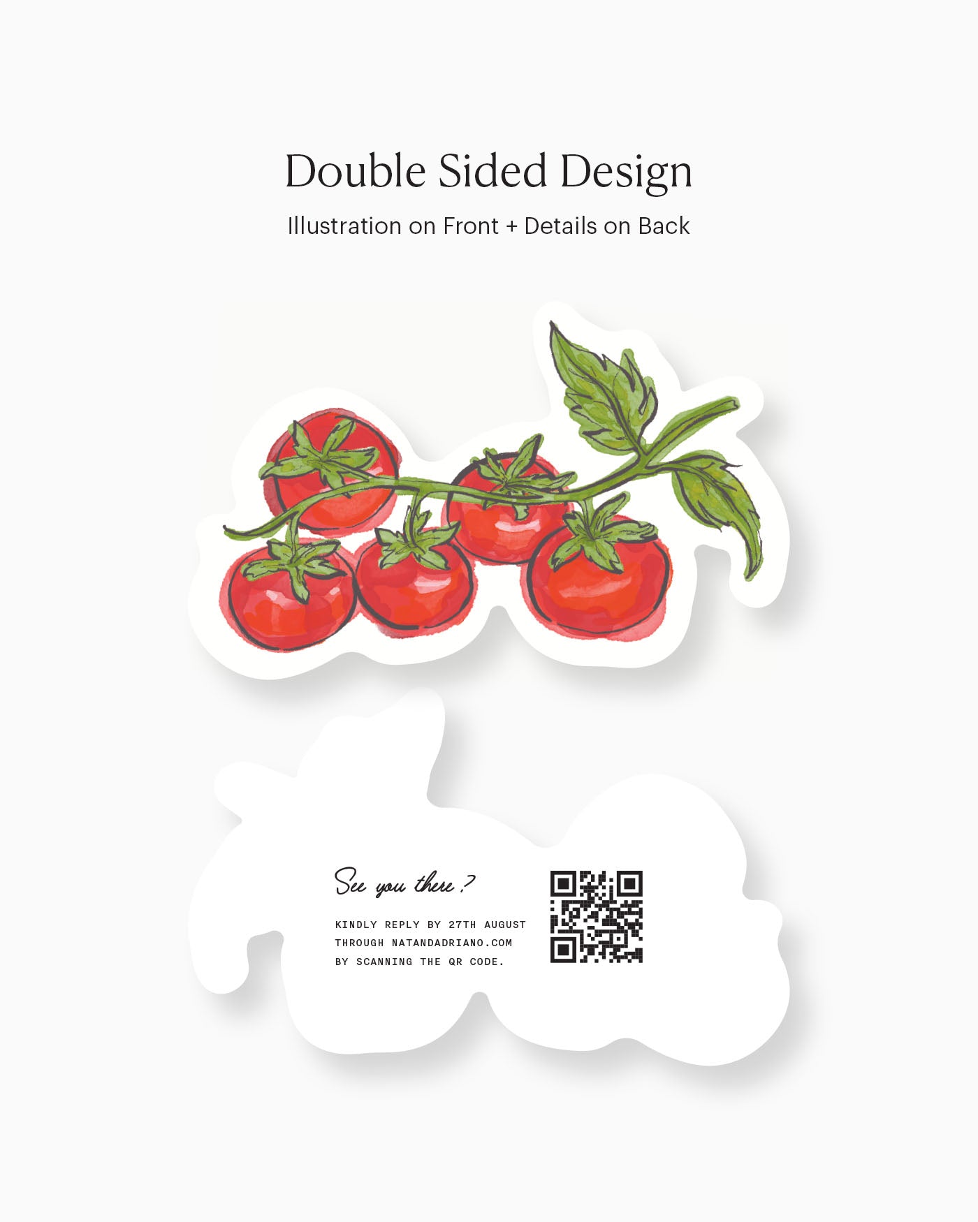 Ink Wash Tomato Vine Insert Card double-sided mockup
