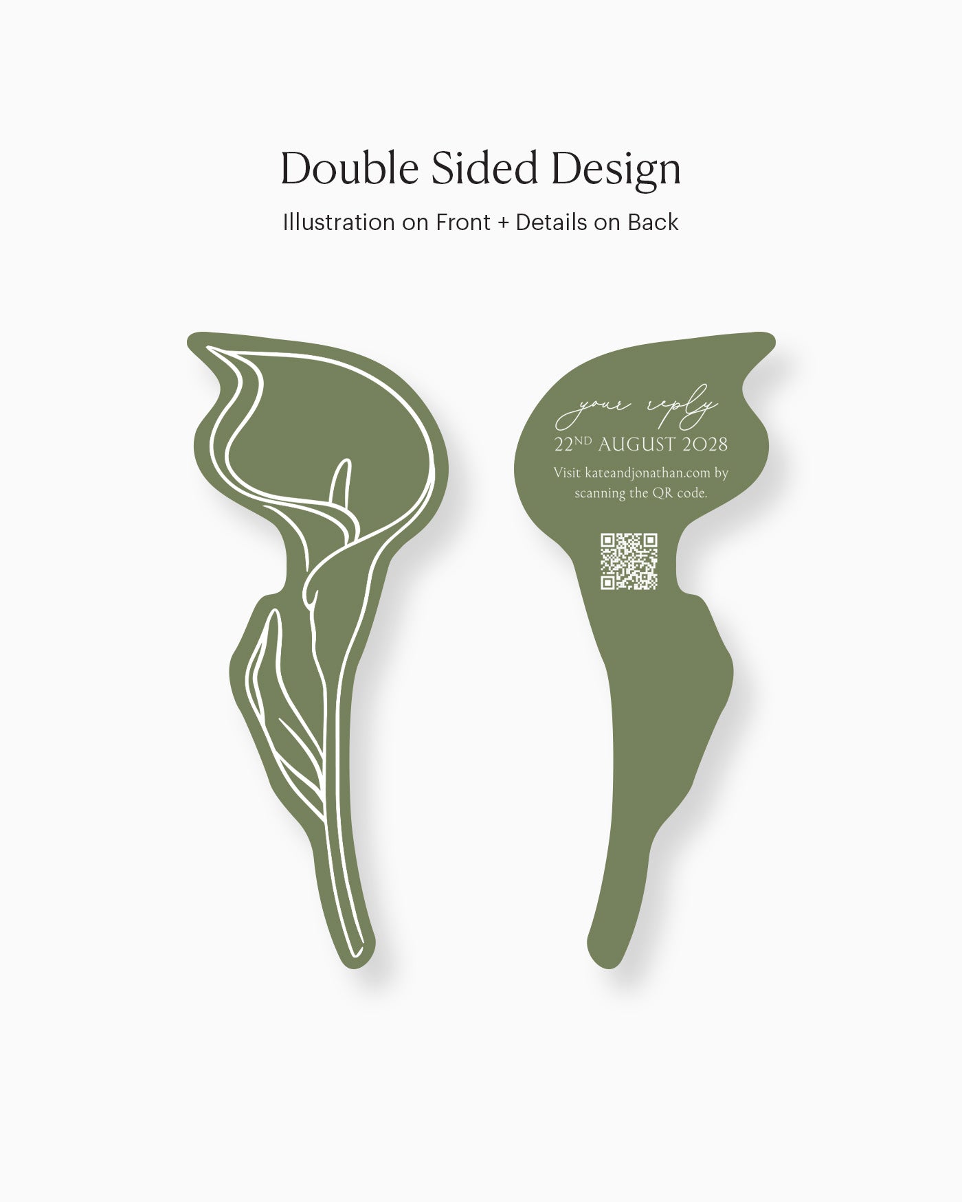 Minimal Calla Lily Insert Card double-sided mockup