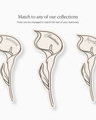 Minimal Calla Lily Place Card matching collection mockup