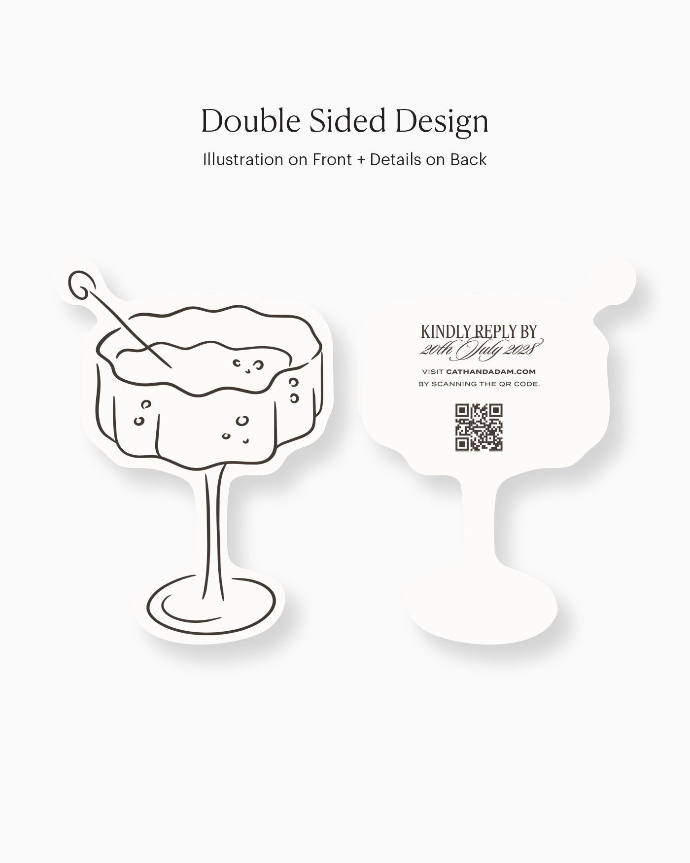 Minimal Champagne Coup Insert Card double-sided mockup