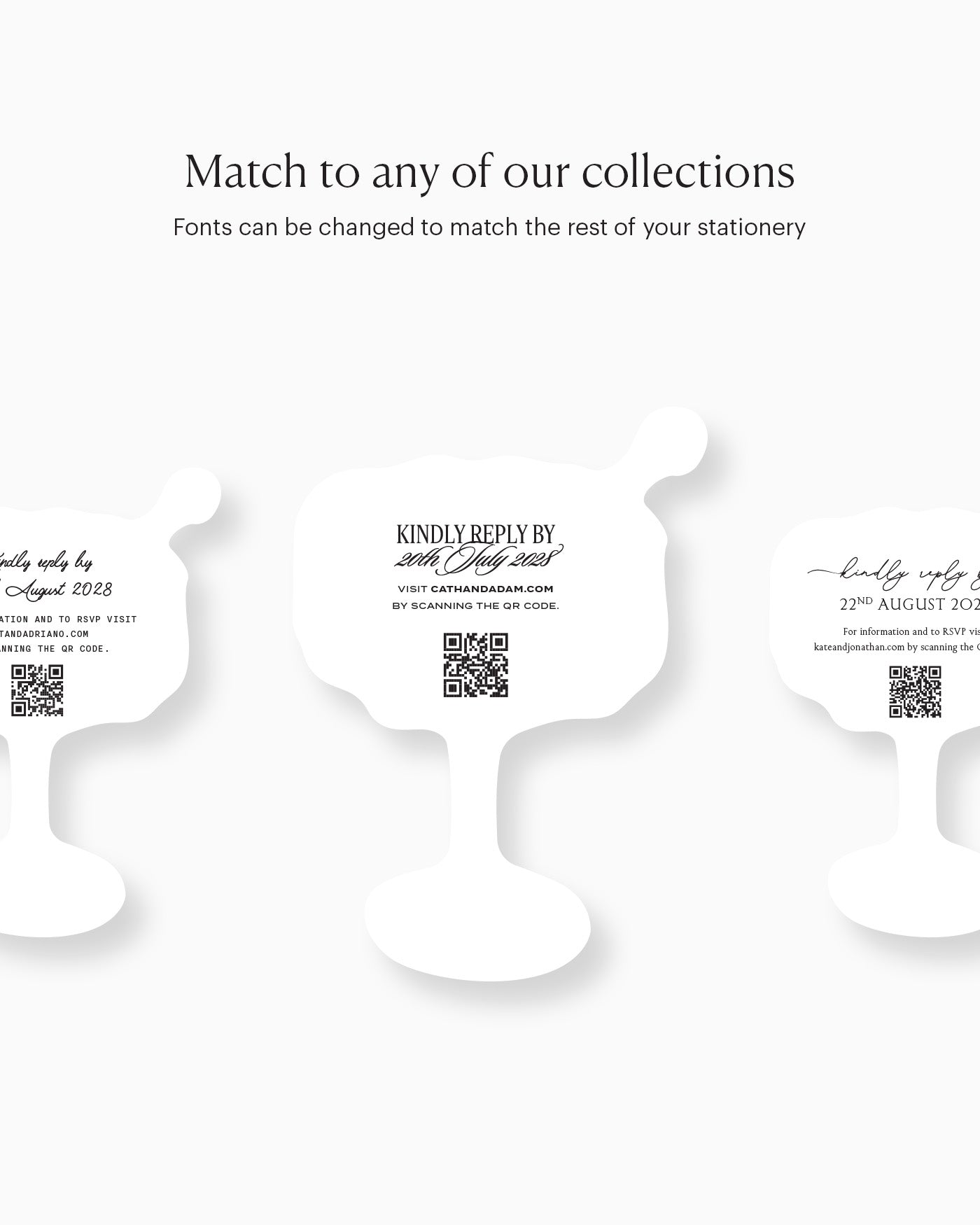 Minimal Champagne Coup Insert Card matching collection mockup