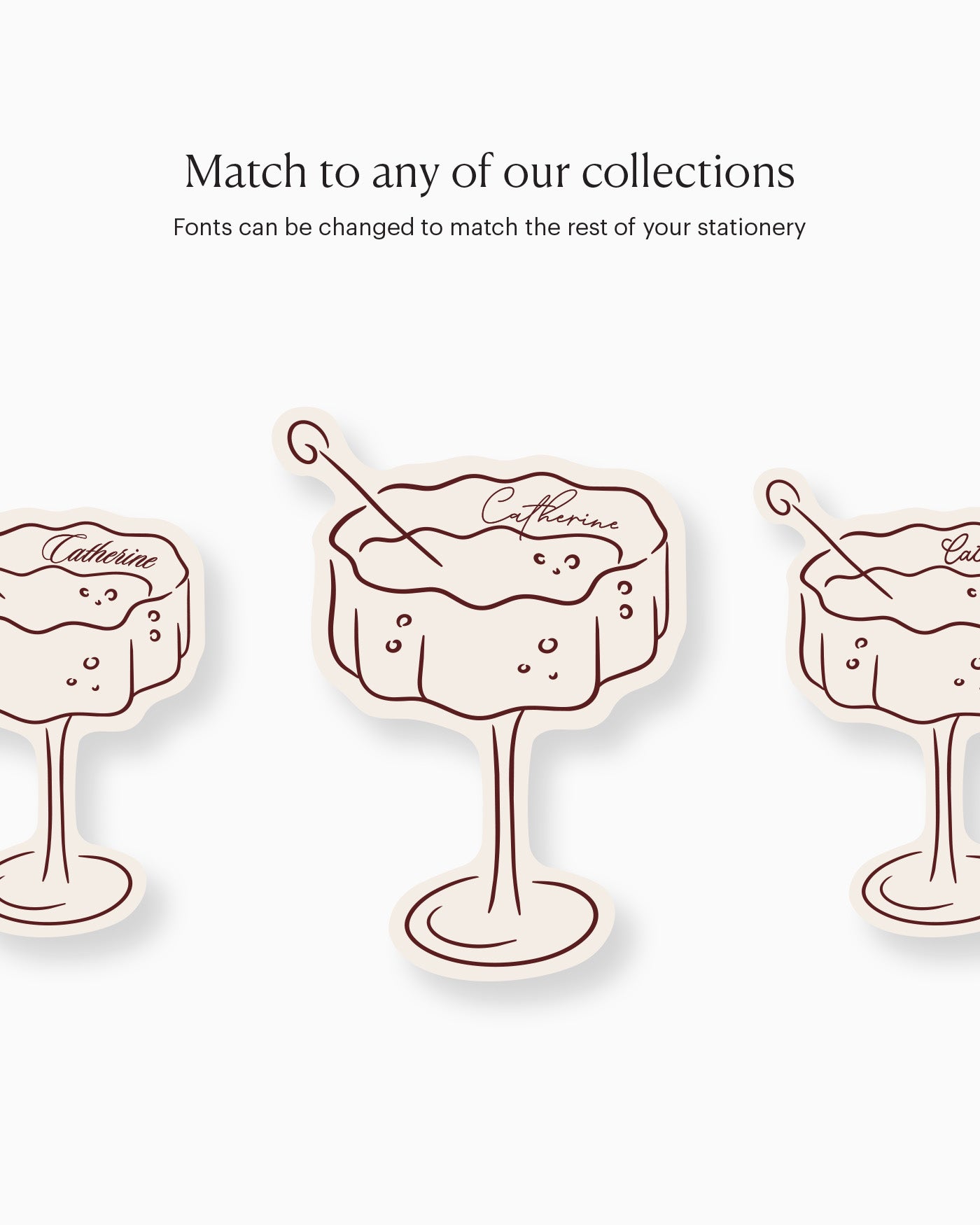 Minimal Champagne Coup Place Card matching collection mockup