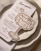 Minimal Champagne Coup Place Card second styled photograph