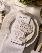 Minimal Champagne Coup Place Card styled photograph