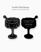 Minimal Champagne Coup Save the Date double-sided mockup