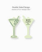 Minimal Martini Favour Tag double-sided mockup