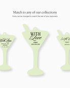 Minimal Martini Favour Tag matching collection mockup
