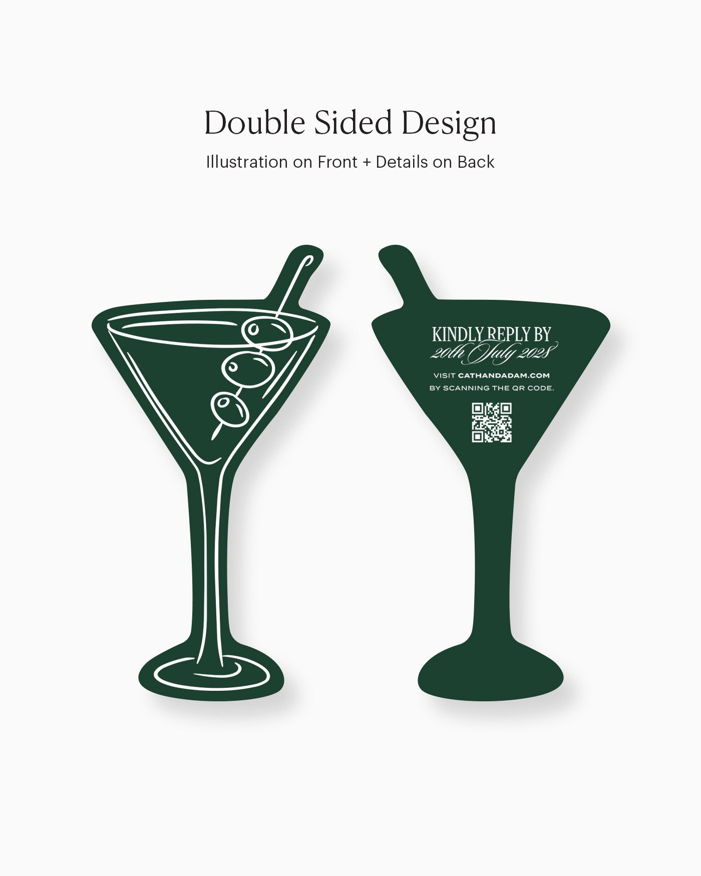 Minimal Martini Insert Card double-sided mockup