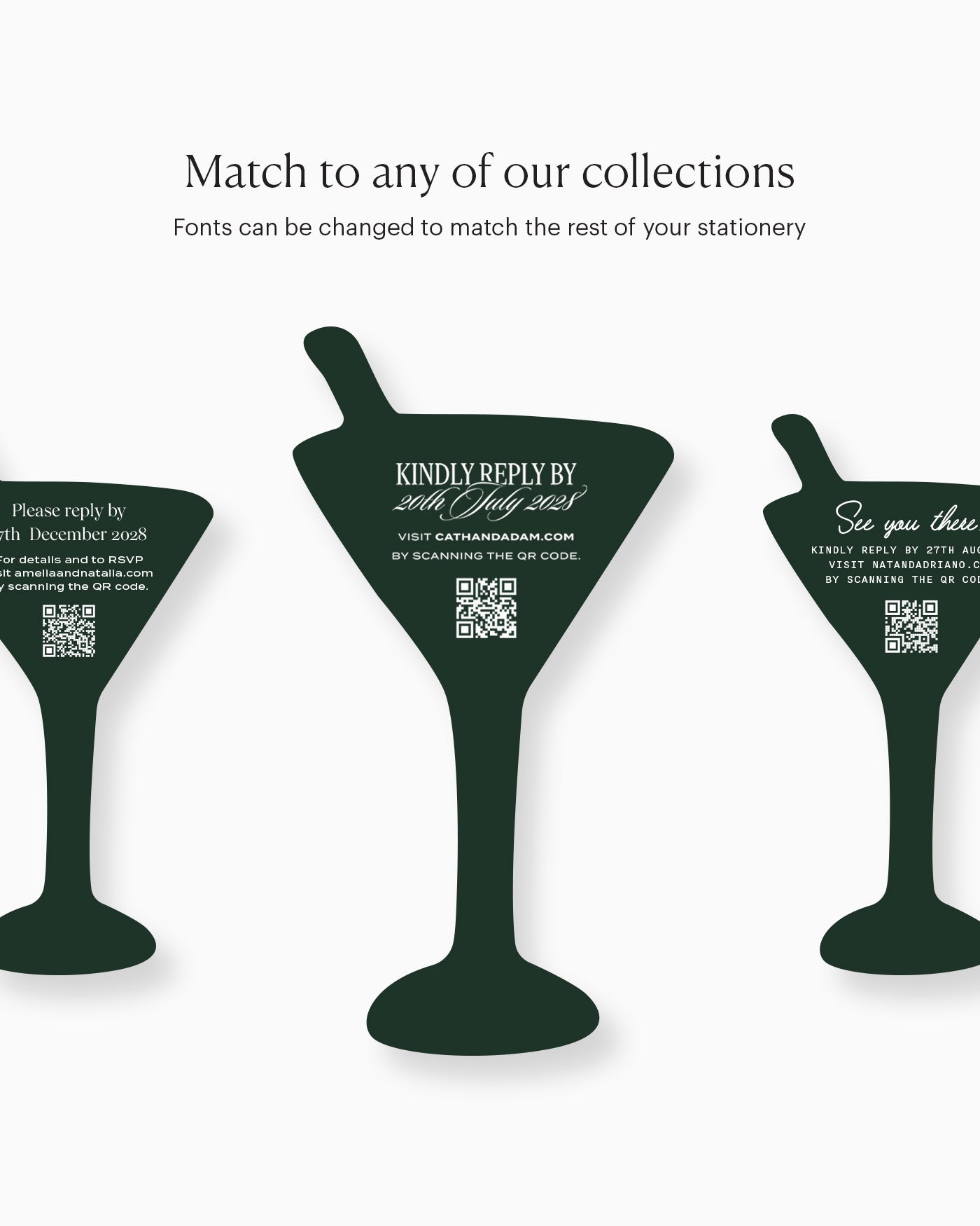 Minimal Martini Insert Card matching collection mockup