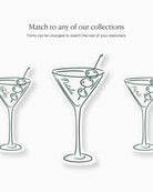 Minimal Martini Place Card matching collection mockup