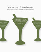 Minimal Martini Save the Date matching collection mockup