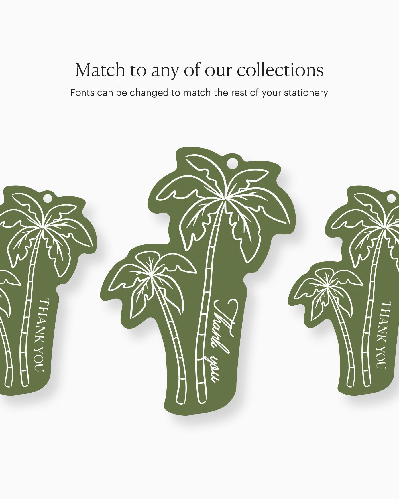 Minimal Palm Trees Favour Tag matching collection mockup