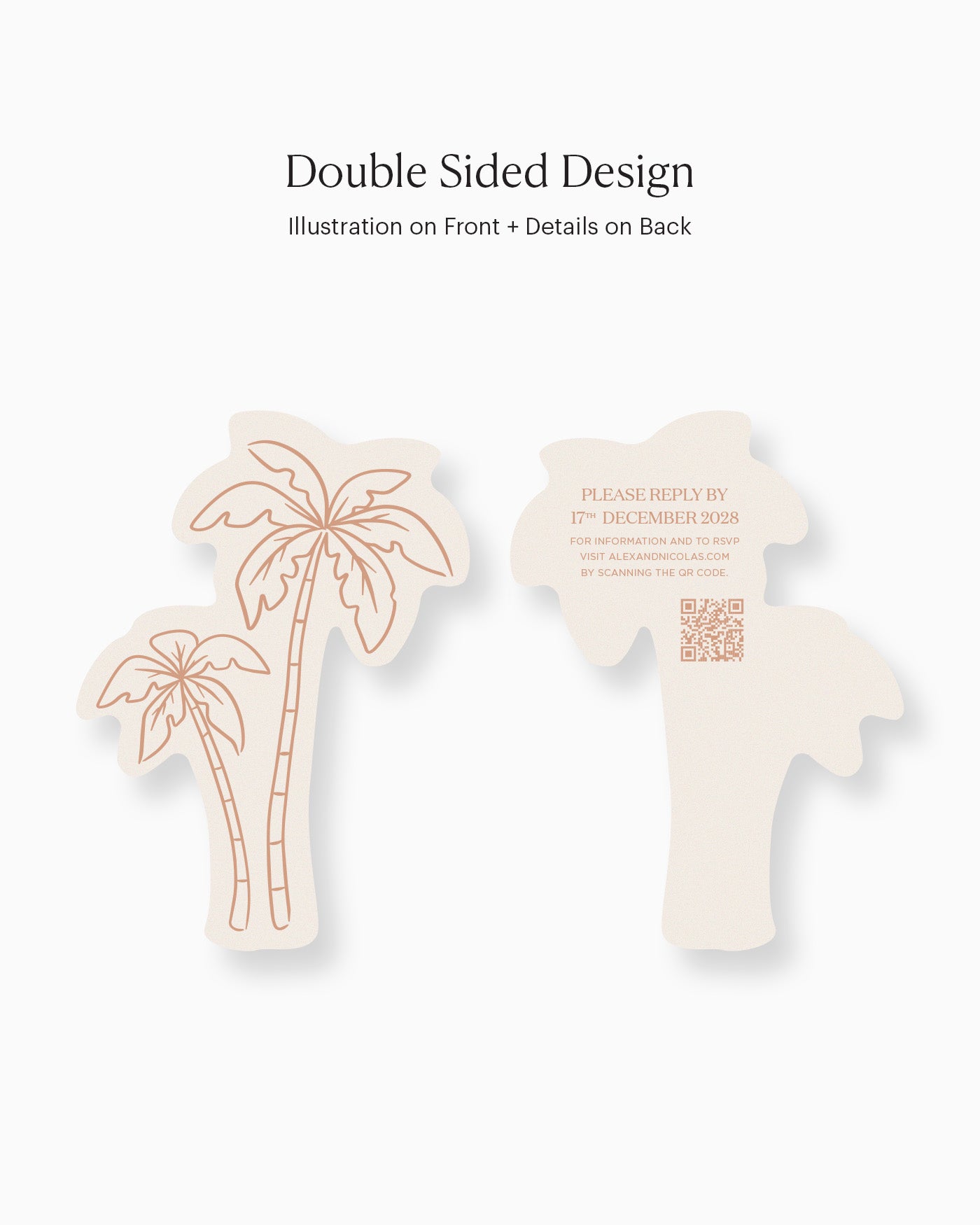 Minimal Palm Trees Insert Card double-sided mockup