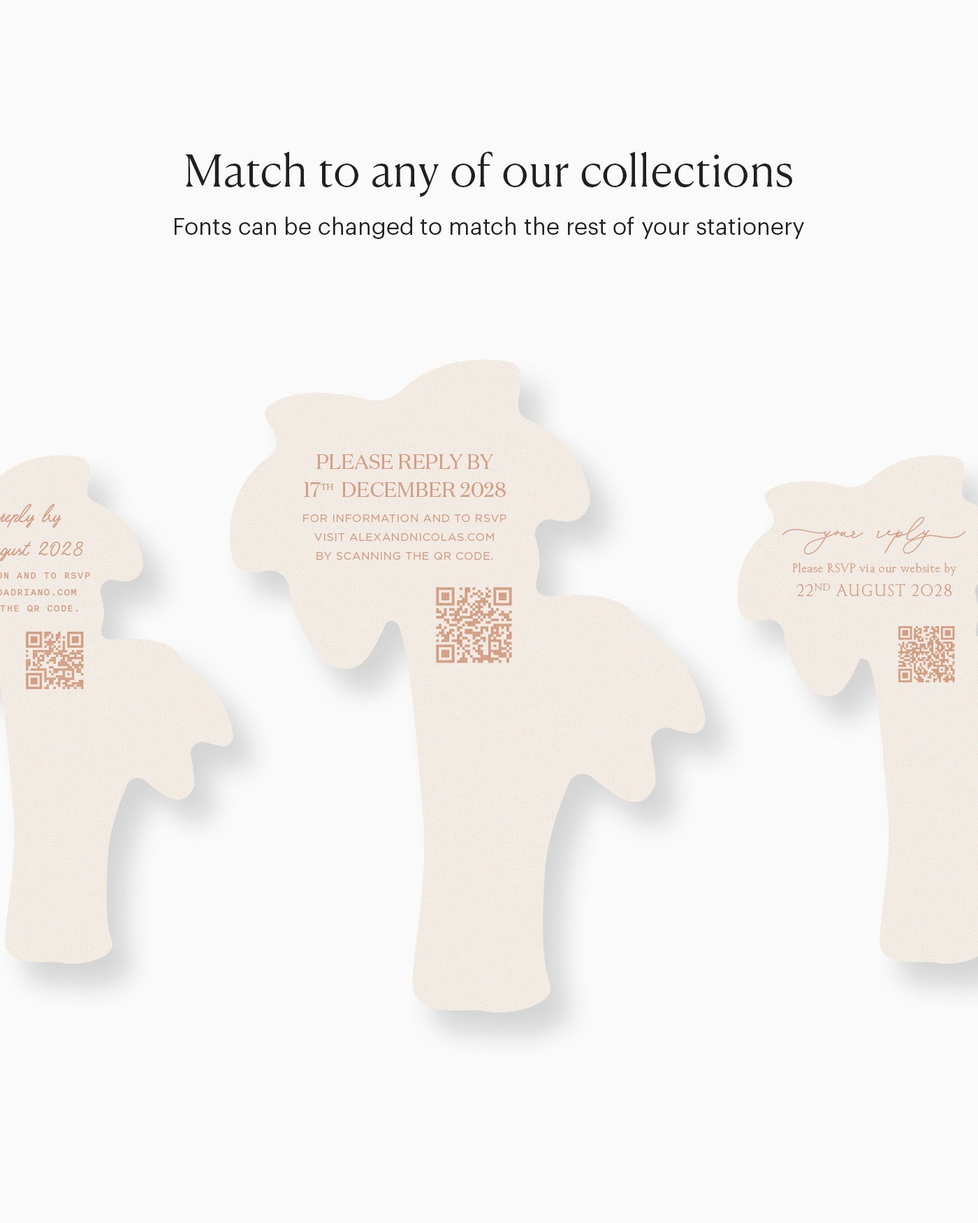Minimal Palm Trees Insert Card matching collection mockup