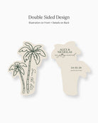 Minimal Palm Trees Save the Date double-sided mockup