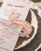 Minimal Prawn Place Card styled photograph