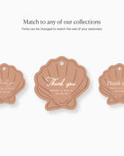 Minimal Shell Favour Tag matching collection mockup