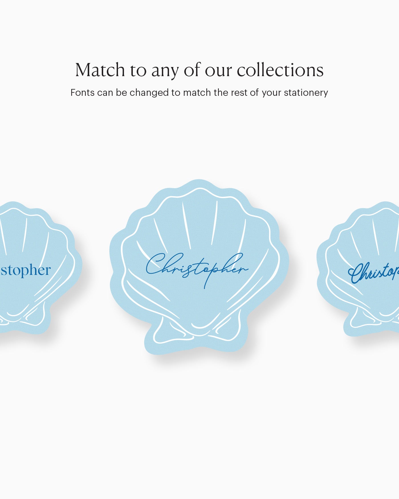 Minimal Shell Place Card matching collection mockup