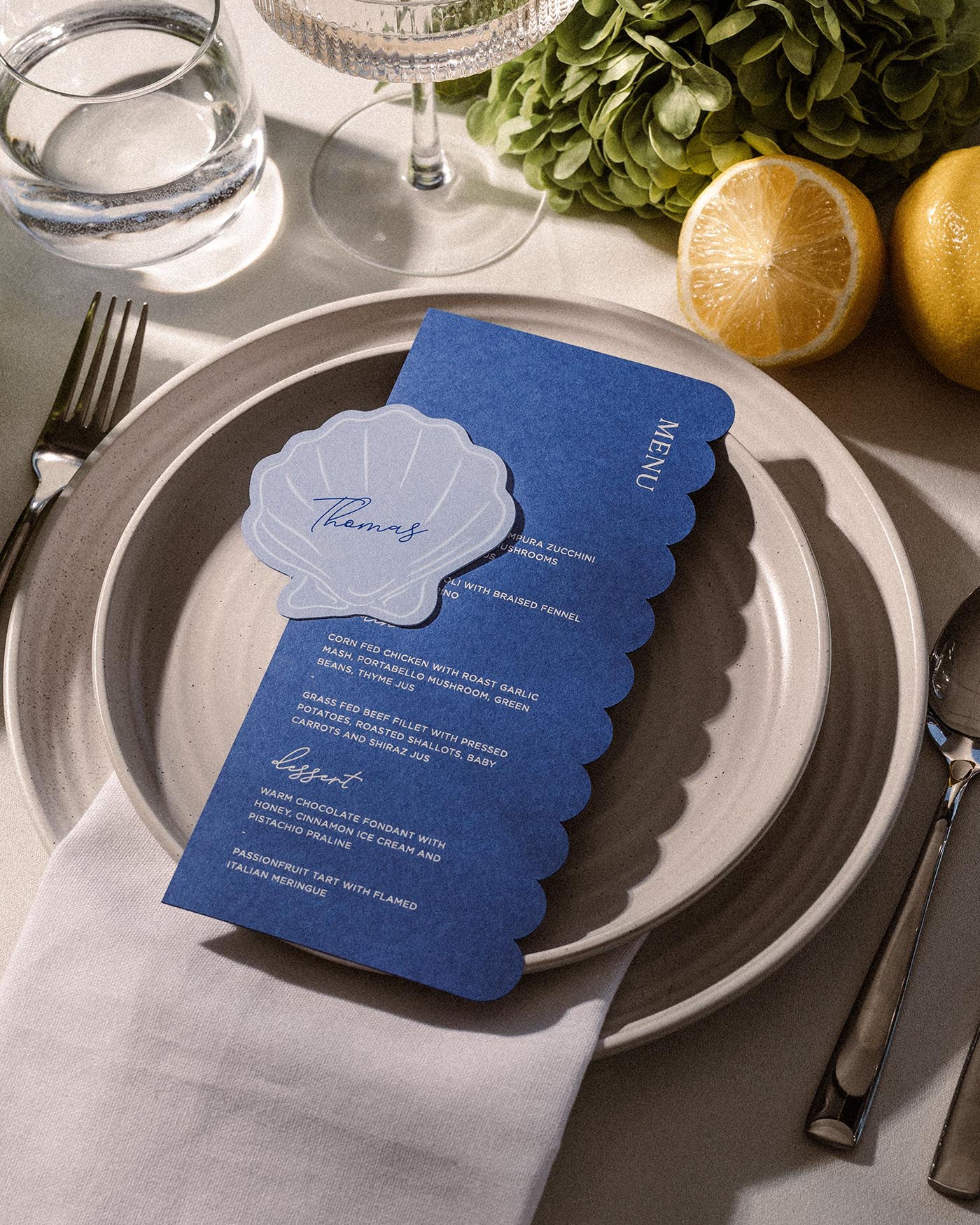 Minimal Shell Place Card styled photograph