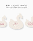 Minimal Swan Favour Tag matching collection mockup