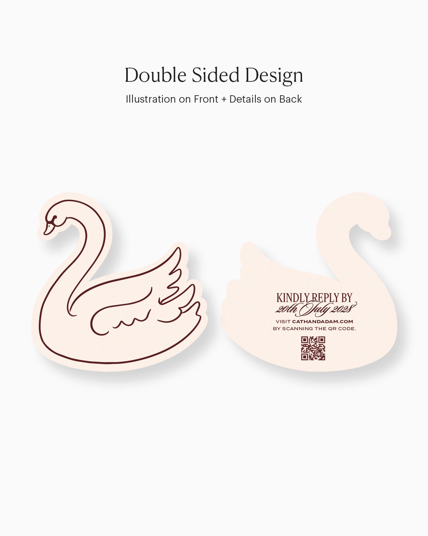 Minimal Swan Insert Card double-sided mockup