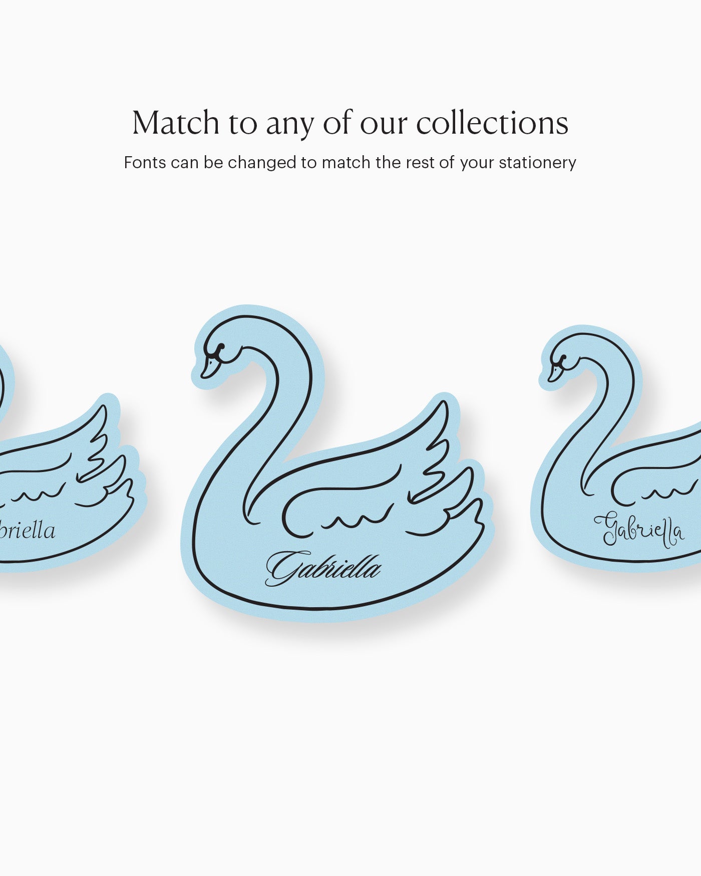 Minimal Swan Place Card matching collection mockup