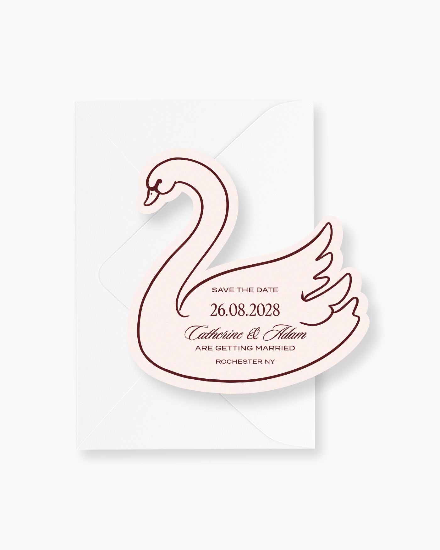 Minimal Swan Save the Date mockup