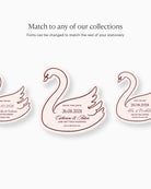 Minimal Swan Save the Date matching collection mockup