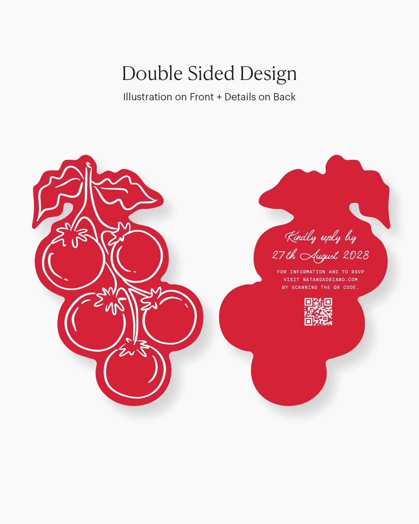 Minimal Tomatoes Insert Card double-sided mockup