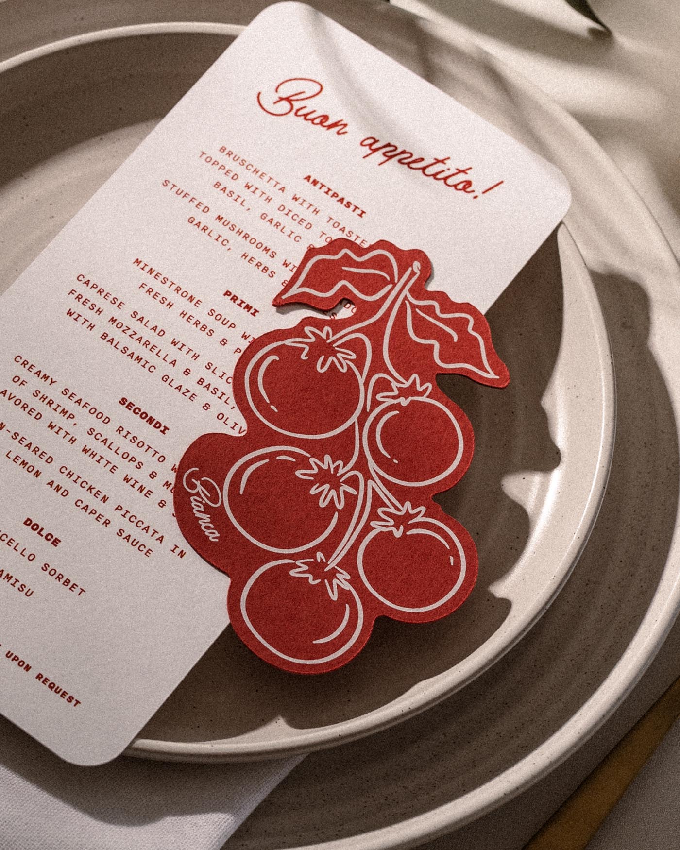 Minimal Tomatoes Place Card styled photograph