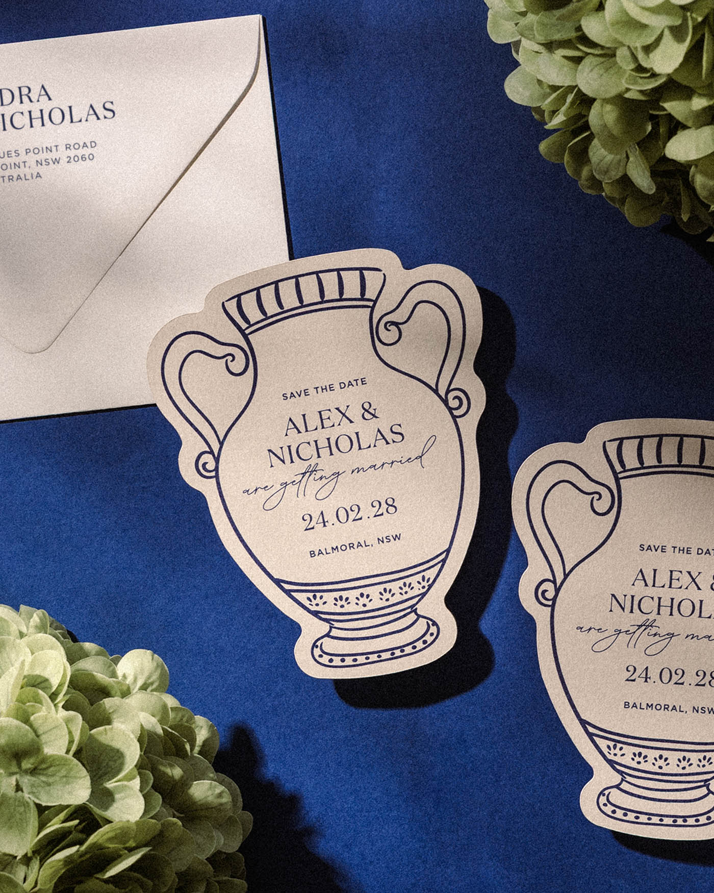 Minimal Vase Save the Date styled photograph