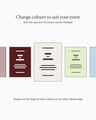Peppermint Press card and ink colour customisation options