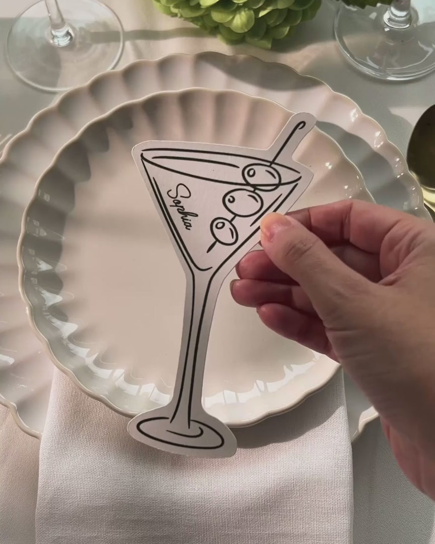 Minimal Martini Place Card video