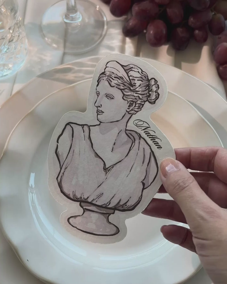 Ink Wash Statue Place Card video