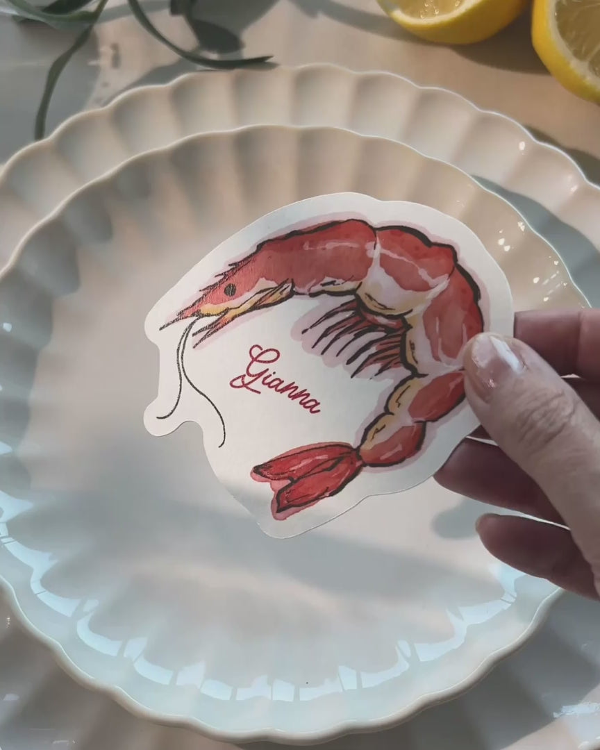 Ink Wash Prawn Place Card video