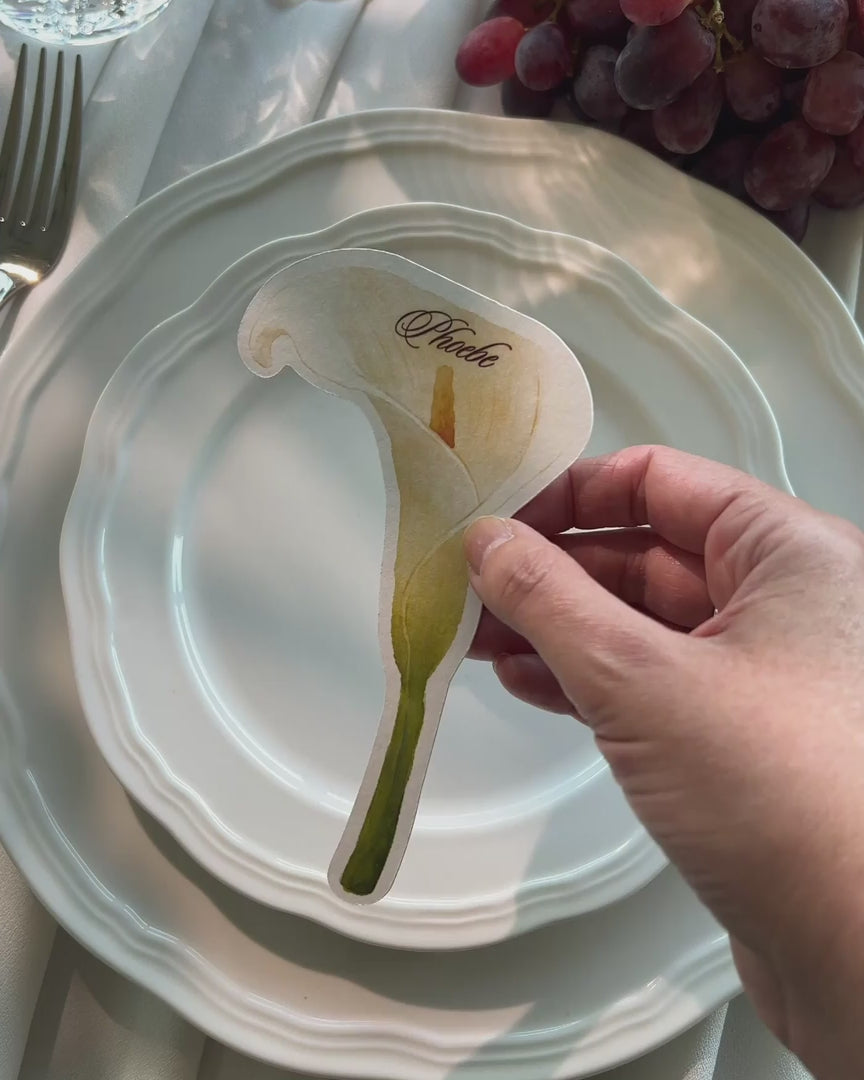 Watercolour Calla Lily Place Card video