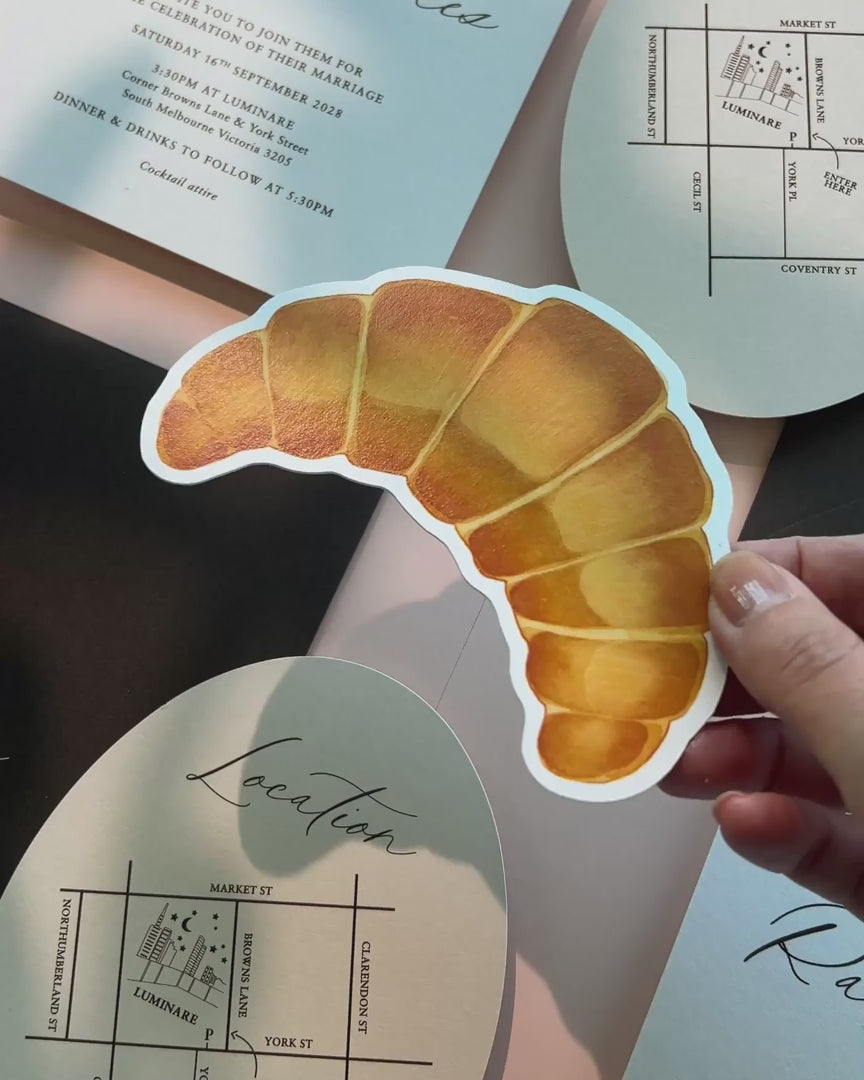Watercolour Croissant Insert Card video