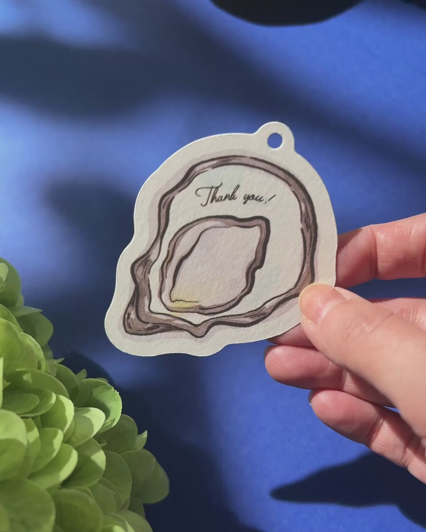 Ink Wash Oyster Favour Tag video