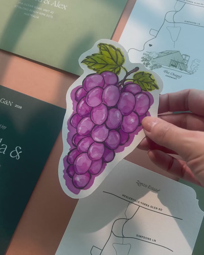 Ink Wash Grapes Insert Card video