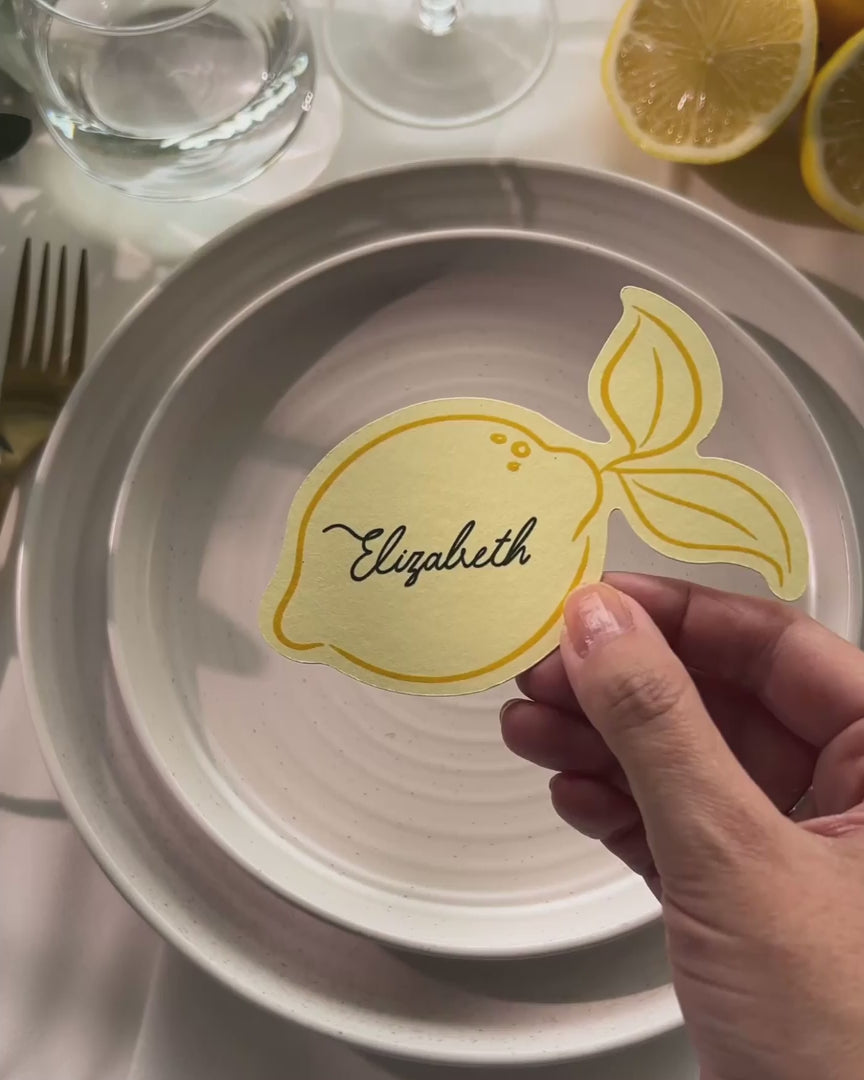 Minimal Lemon Place Card video