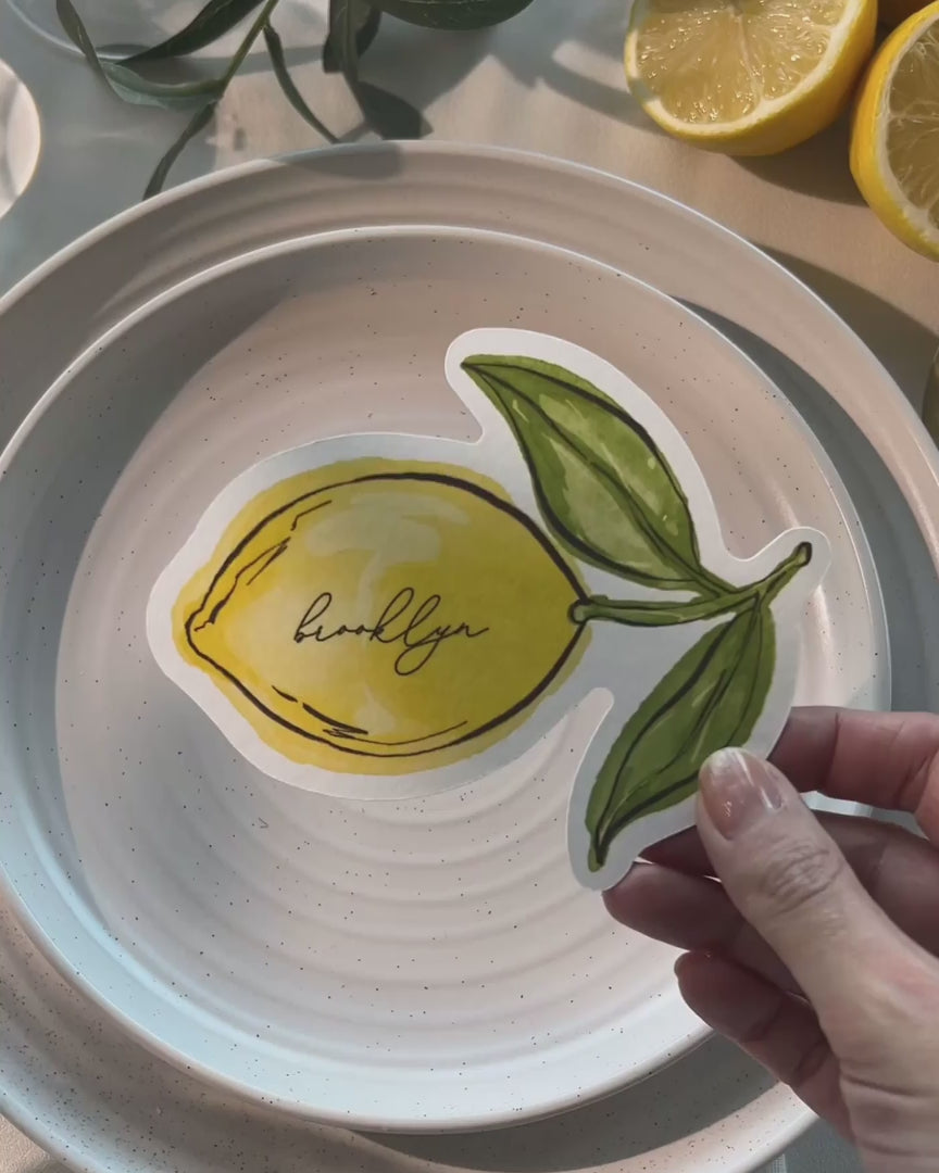 Ink Wash Lemon Place Card video